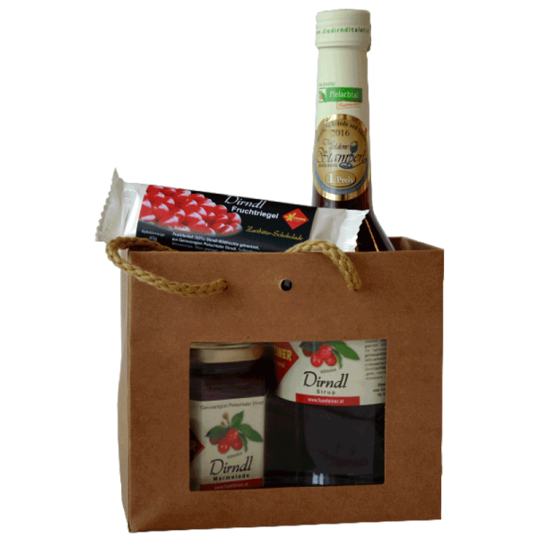 Geschenkvariation Dirndl-Naturtragetasche groß, alkoholfrei